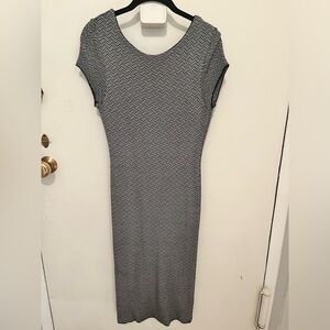 Zara Knit Scoop Back Cap Sleeve Bodycon Midi Dress | Sz. M